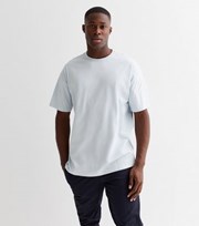 New Look Pale Blue Cotton Blend Crew Neck Oversized T-Shirt